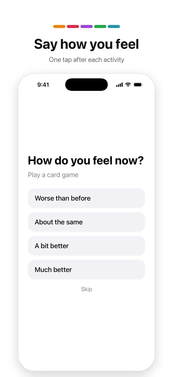 The question Bloom asks after an activity: how do you feel now?